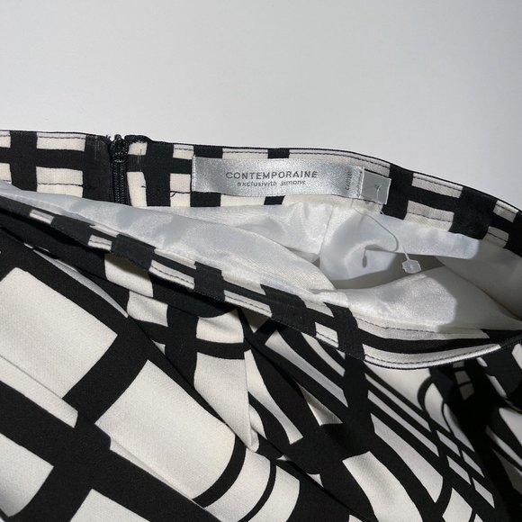 Contemporaine Simons | BLACK AND WHITE FLARED SKIRT - Picture 2 of 3